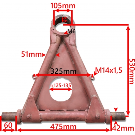 MAŁY DYSZEL 530 mm FI 42 PRZYCZEPY WT 12 ZACZEP